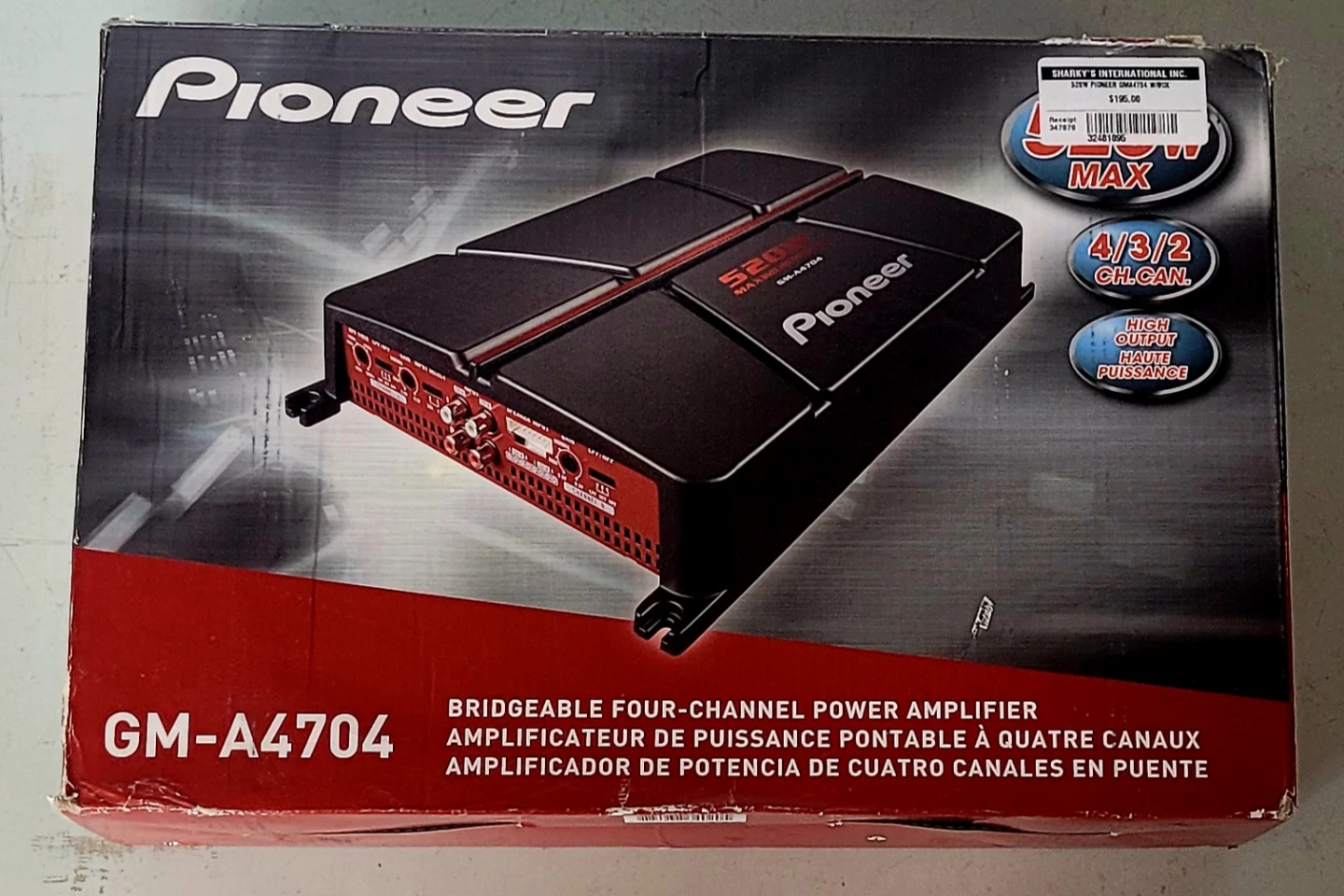 520W Pioneer Bridgeable 4 Channel Amplifier GM-4704 (32481895) - photo 2