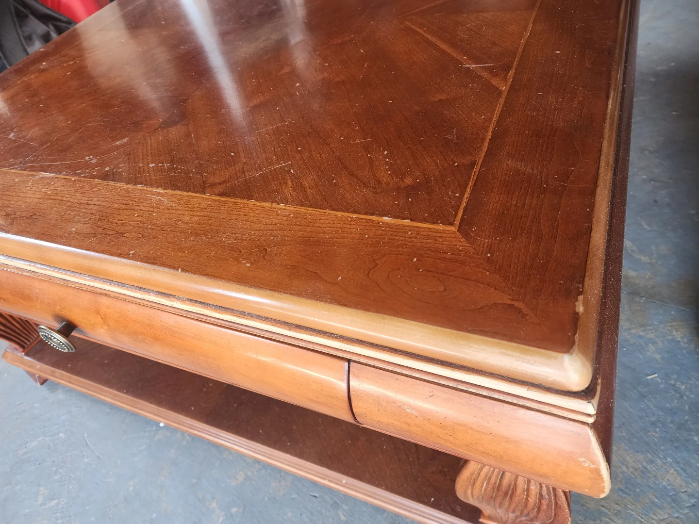 Wooden Coffee Table with Drawer - photo 3