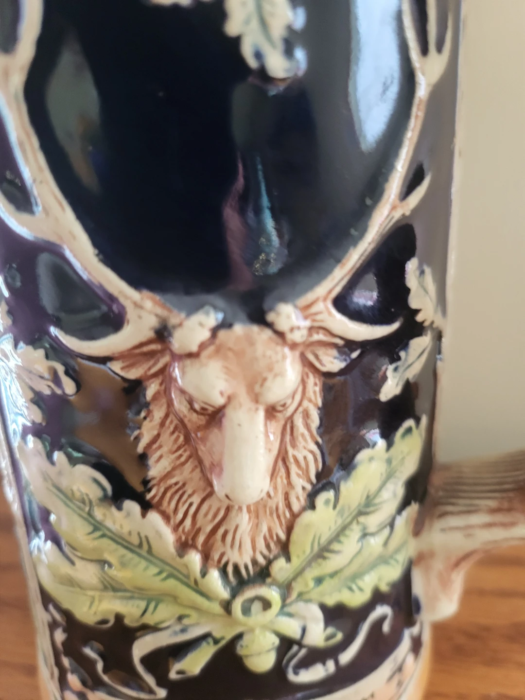 Vintage Ceramic Beer Stein with Pewter Lid - photo 3
