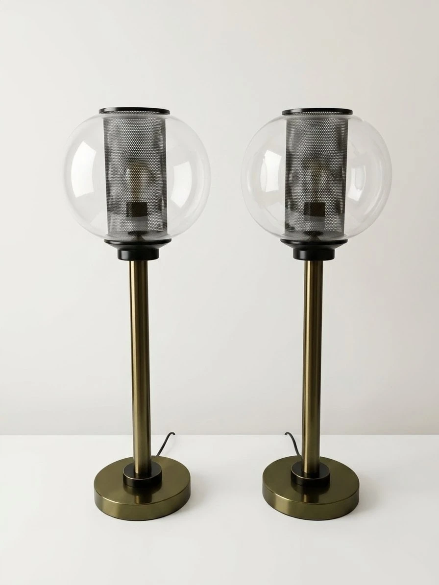 Pair of Globe Table Lamps