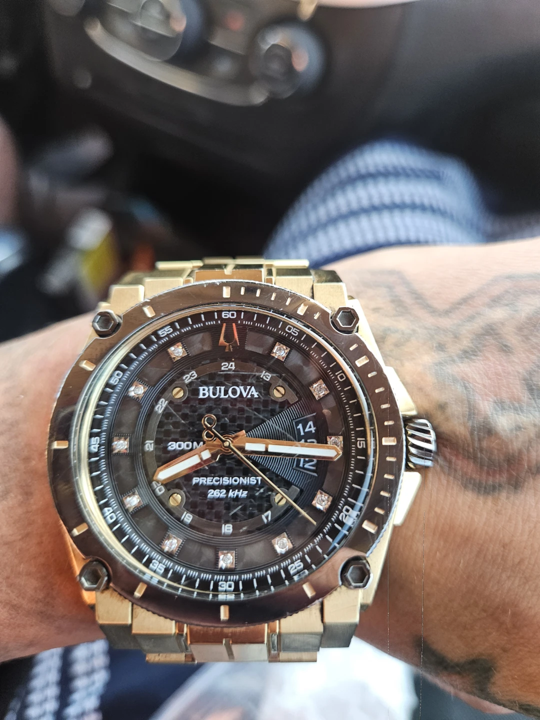 Bulova Precisionist Men's Watch 300M Gold Tone