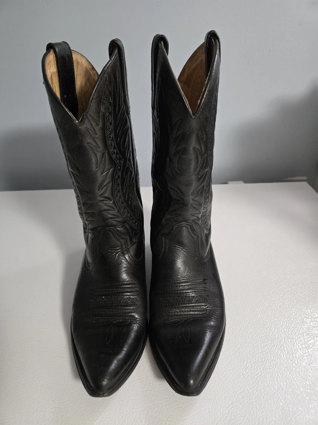 Woman's Black Leather Cowboy Boots - photo 2