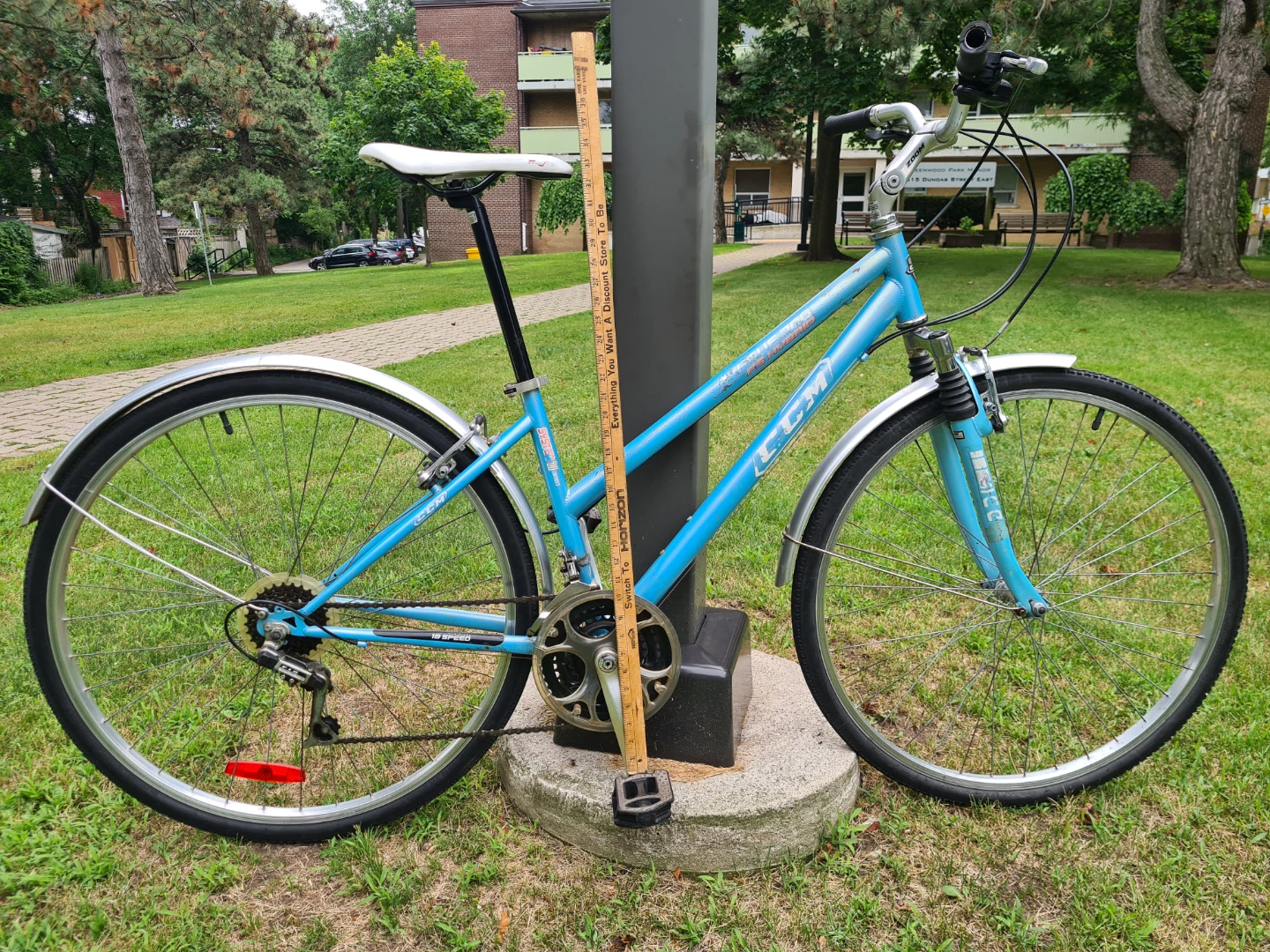 Blue CCM Hybrid Bike