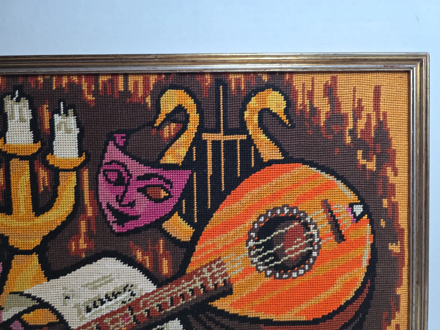 Vintage Framed Needlepoint Art - Musical Theme - photo 5