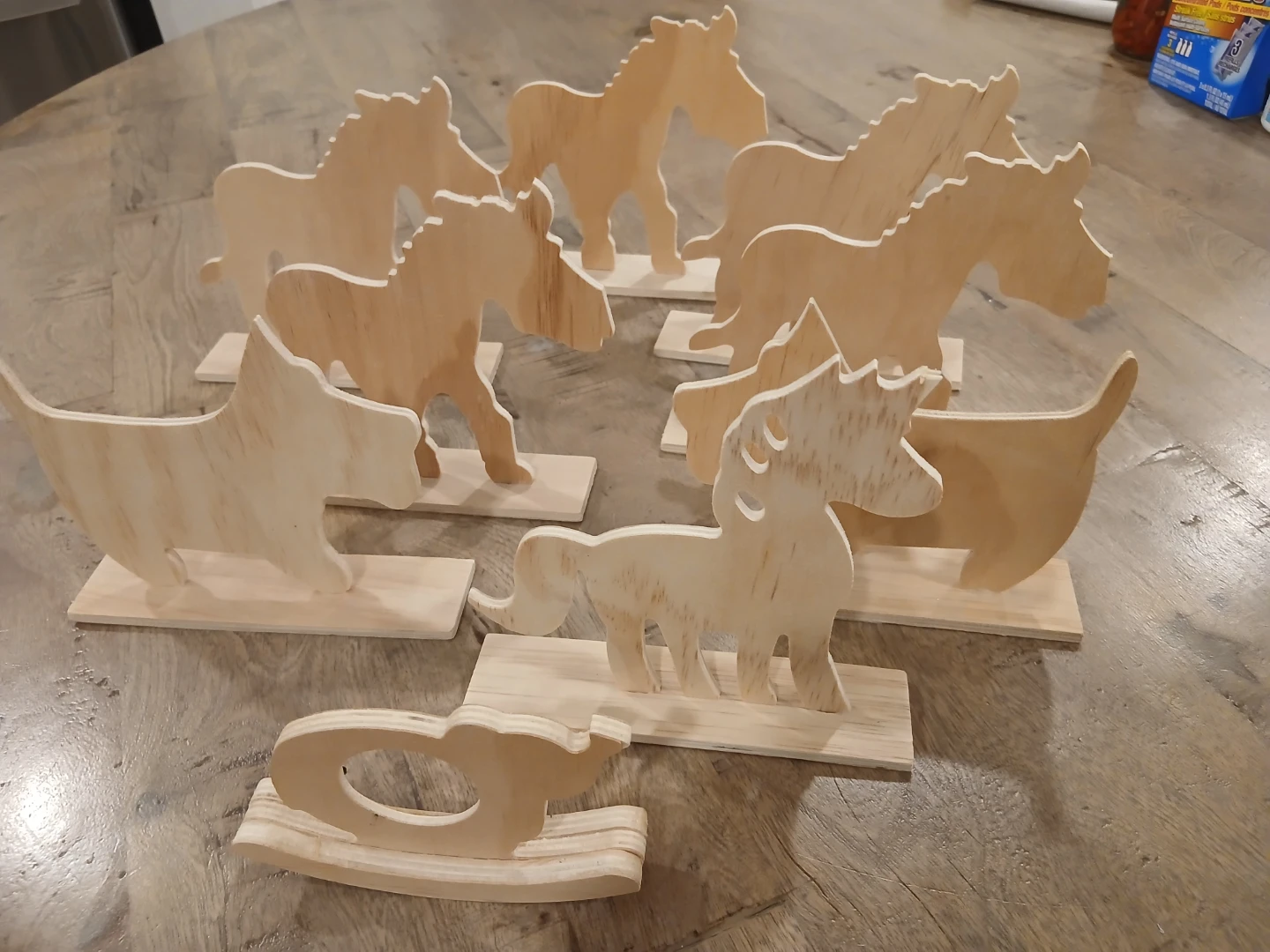 Wooden Animal Silhouettes (Dog, Unicorn, Horses)