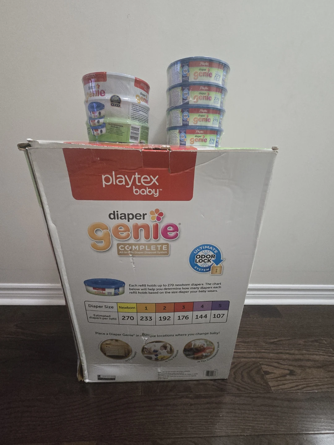 Never Used. LARGE + MINI diaper gene + 7 refills - photo 2