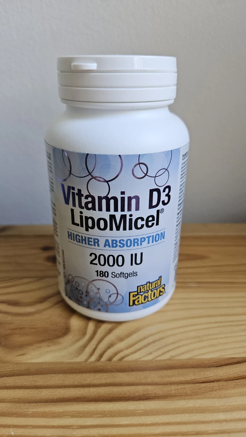 Natural Factors Vitamin D3 LipoMicel 2000 IU 180 Softgels