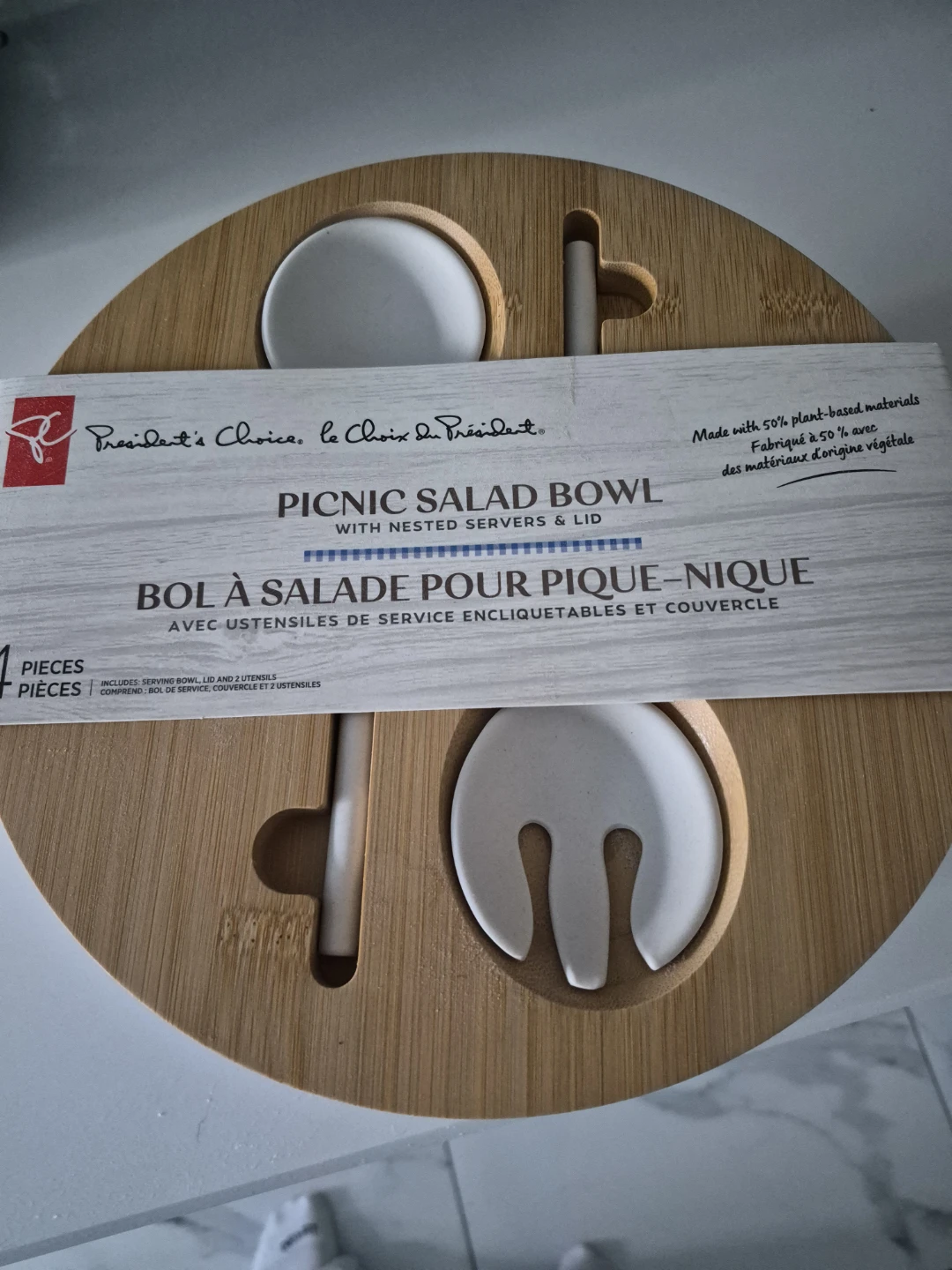 President's Choice Picnic Salad Bowl with Nesting Servers & Lid