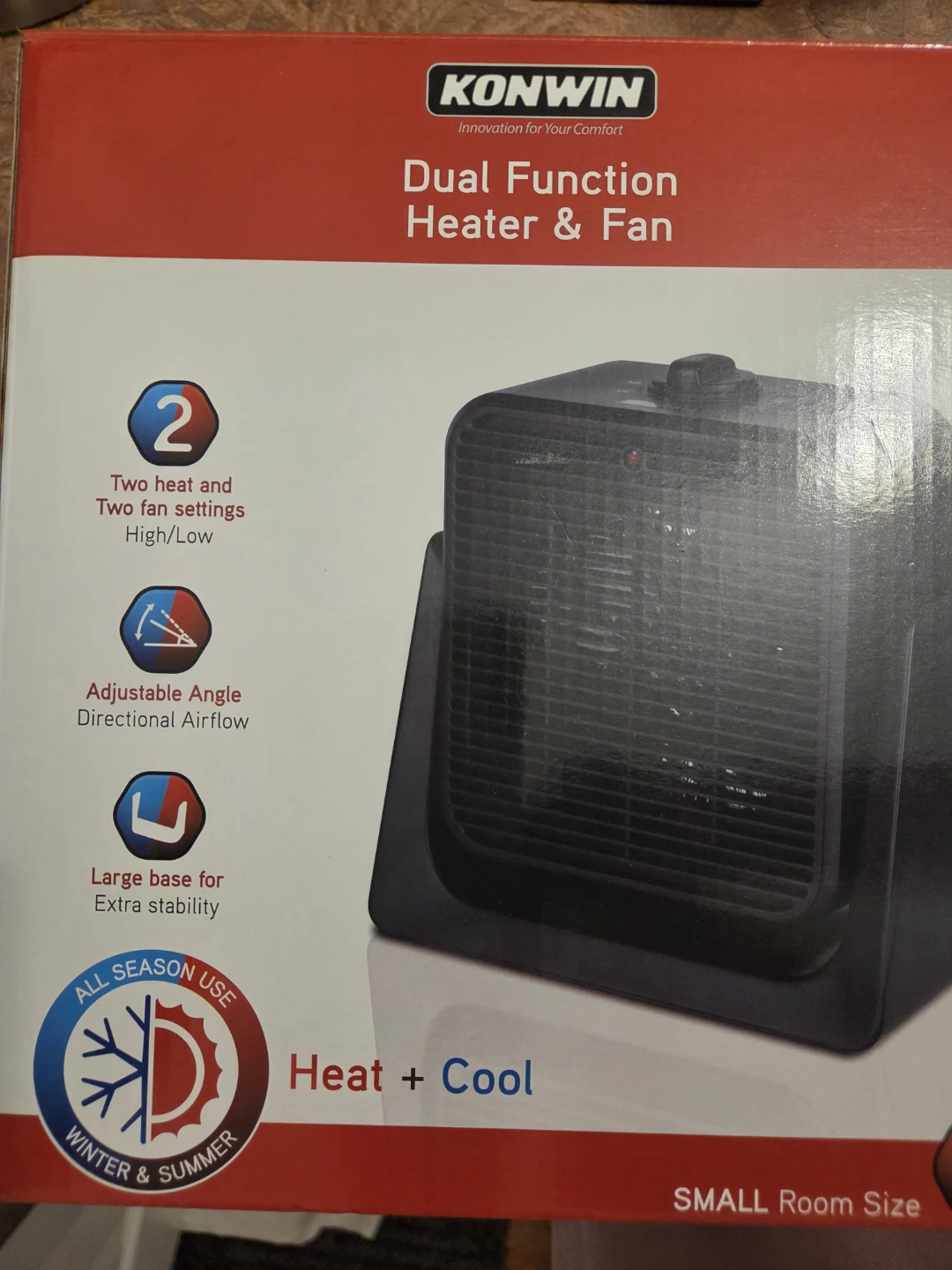 KONWIN Dual Function Heater & Fan - Small Room Size