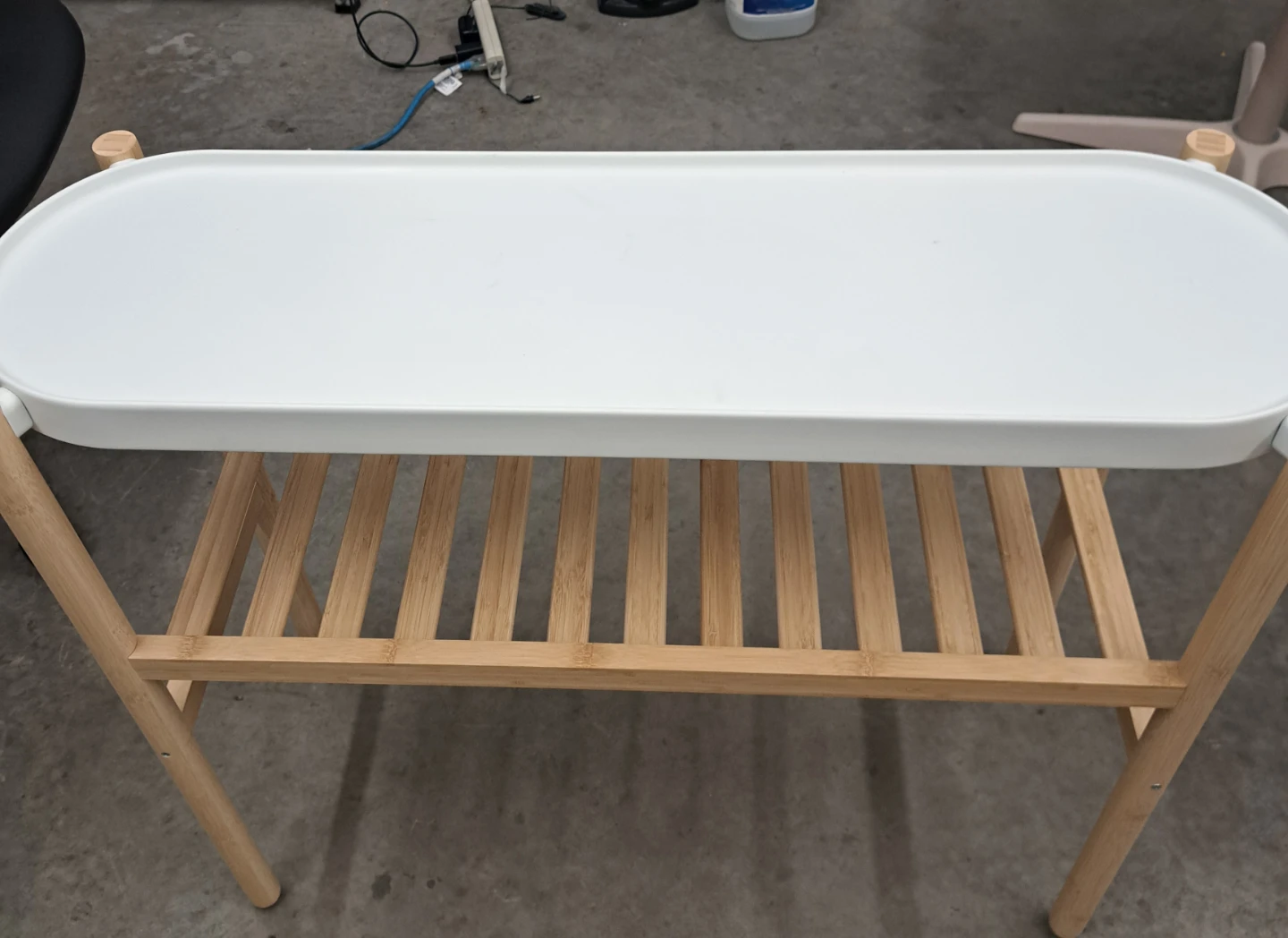 White and Wood Side Table