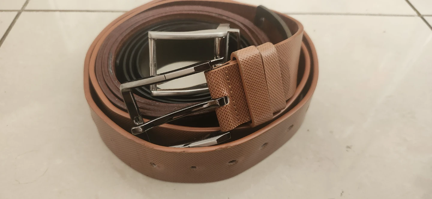 Brown/black/dark brown Leather Belts - 3 Pack