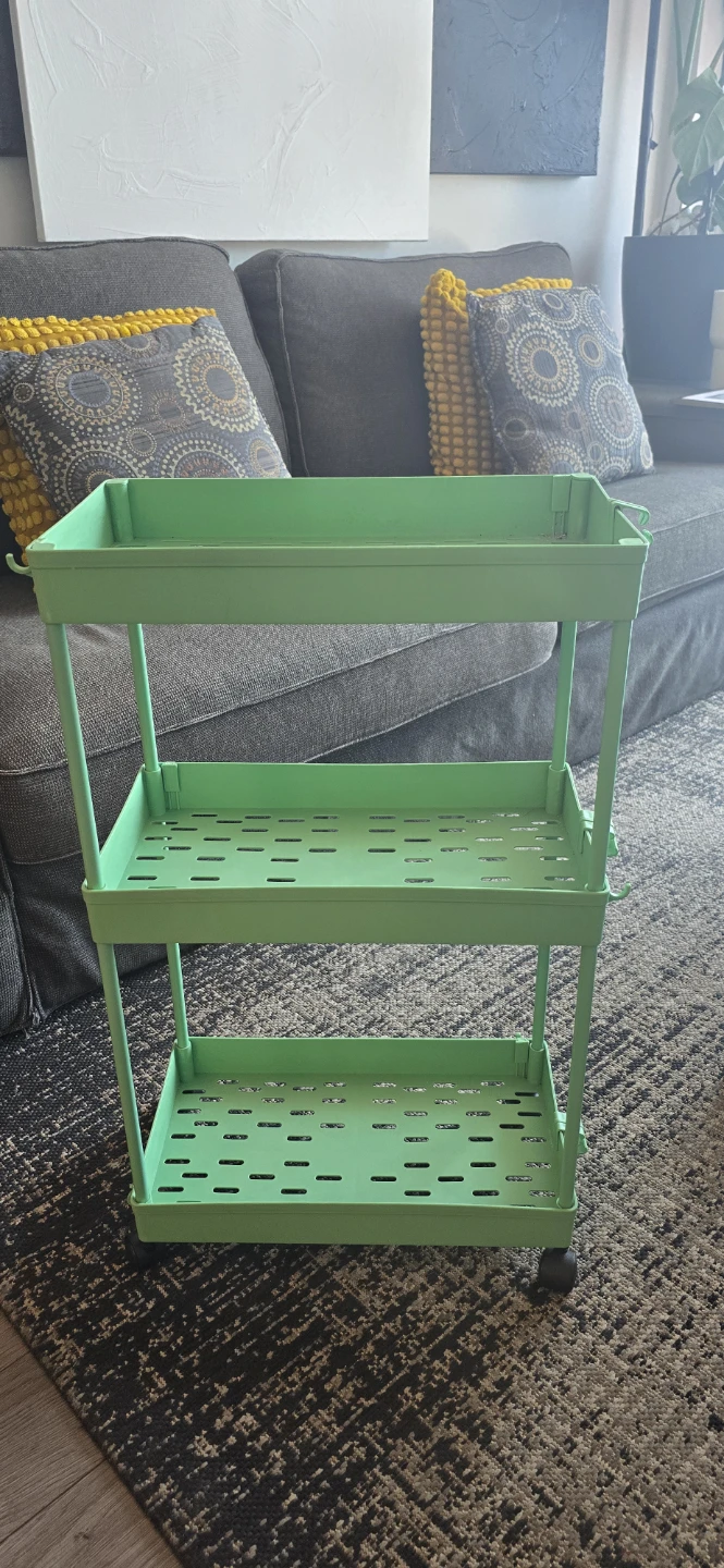 3-Tier Rolling Storage Cart - Green