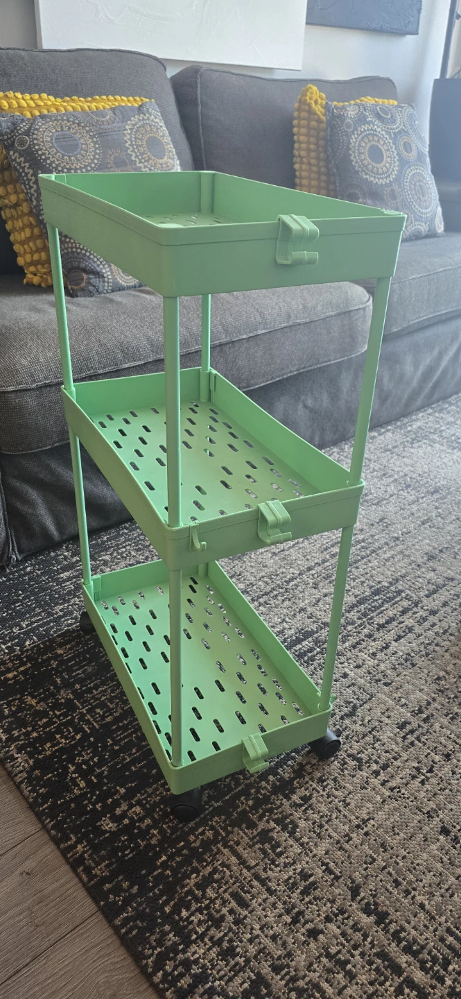 3-Tier Rolling Storage Cart - Green - photo 2