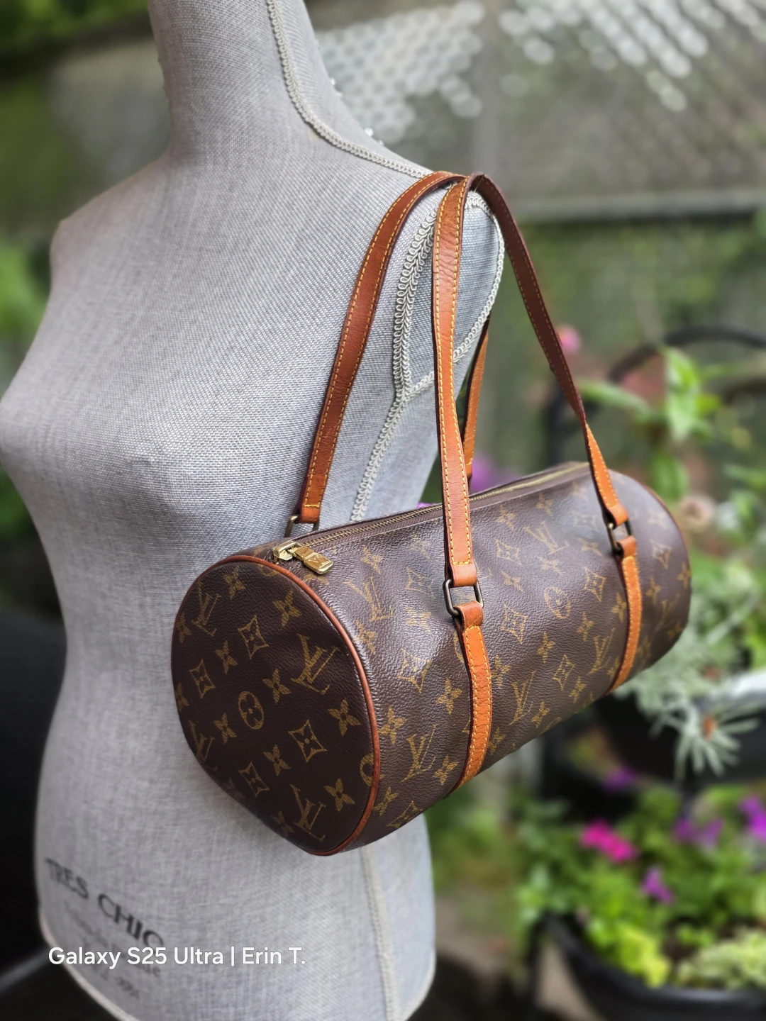 Papillon Monogram Canvas Barrel Bag