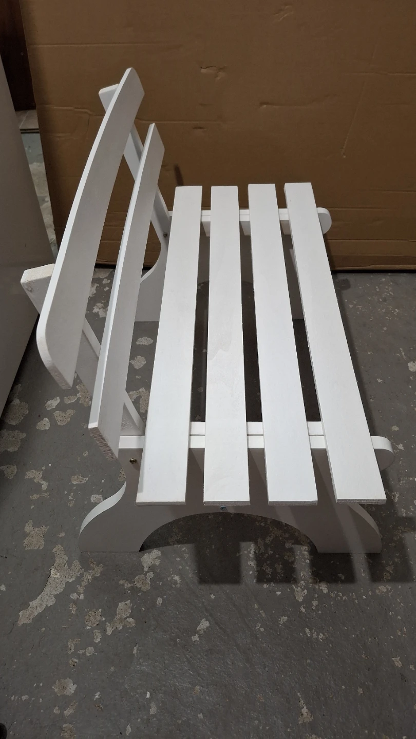 Mini White Wooden Bench (plant stand) 28 x 59 x  49cm - photo 4