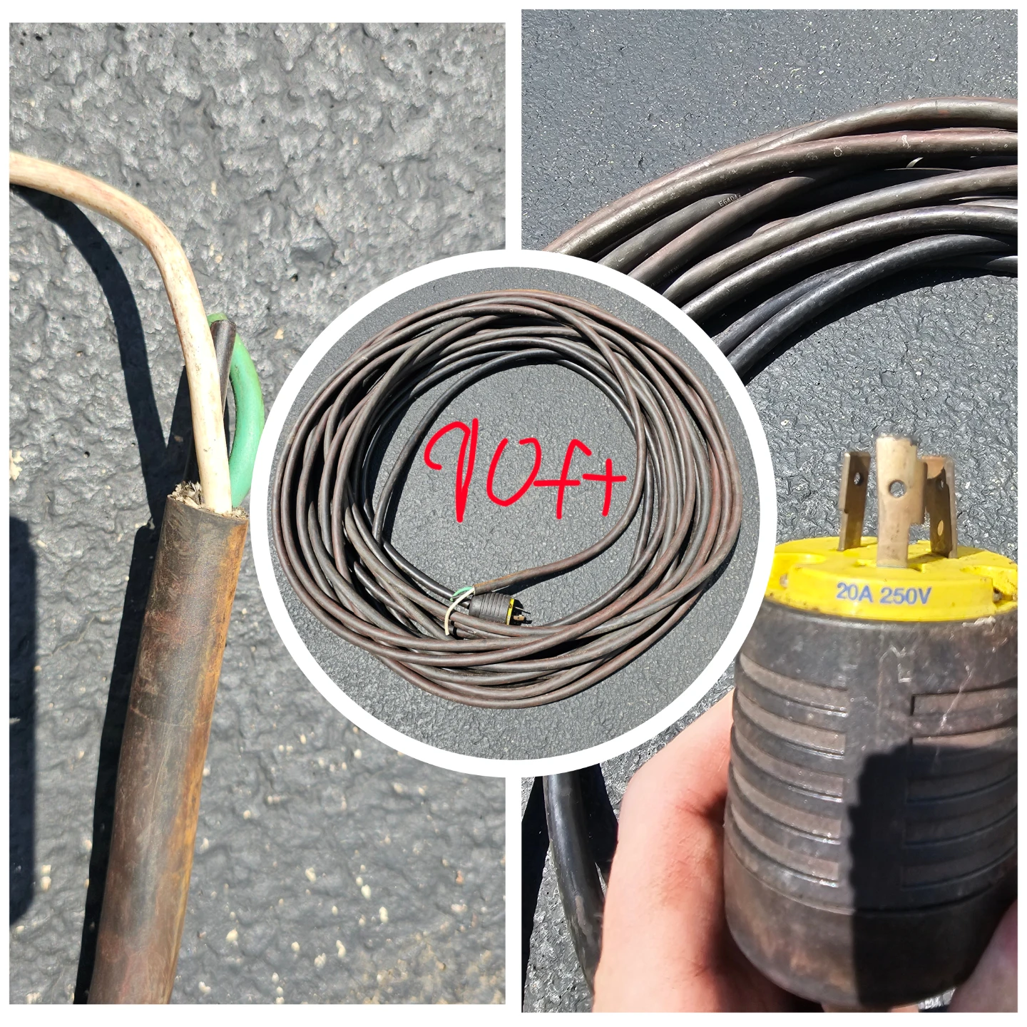 90ft 20A 250V SJTW-A Extension Cord L6-20P Plug