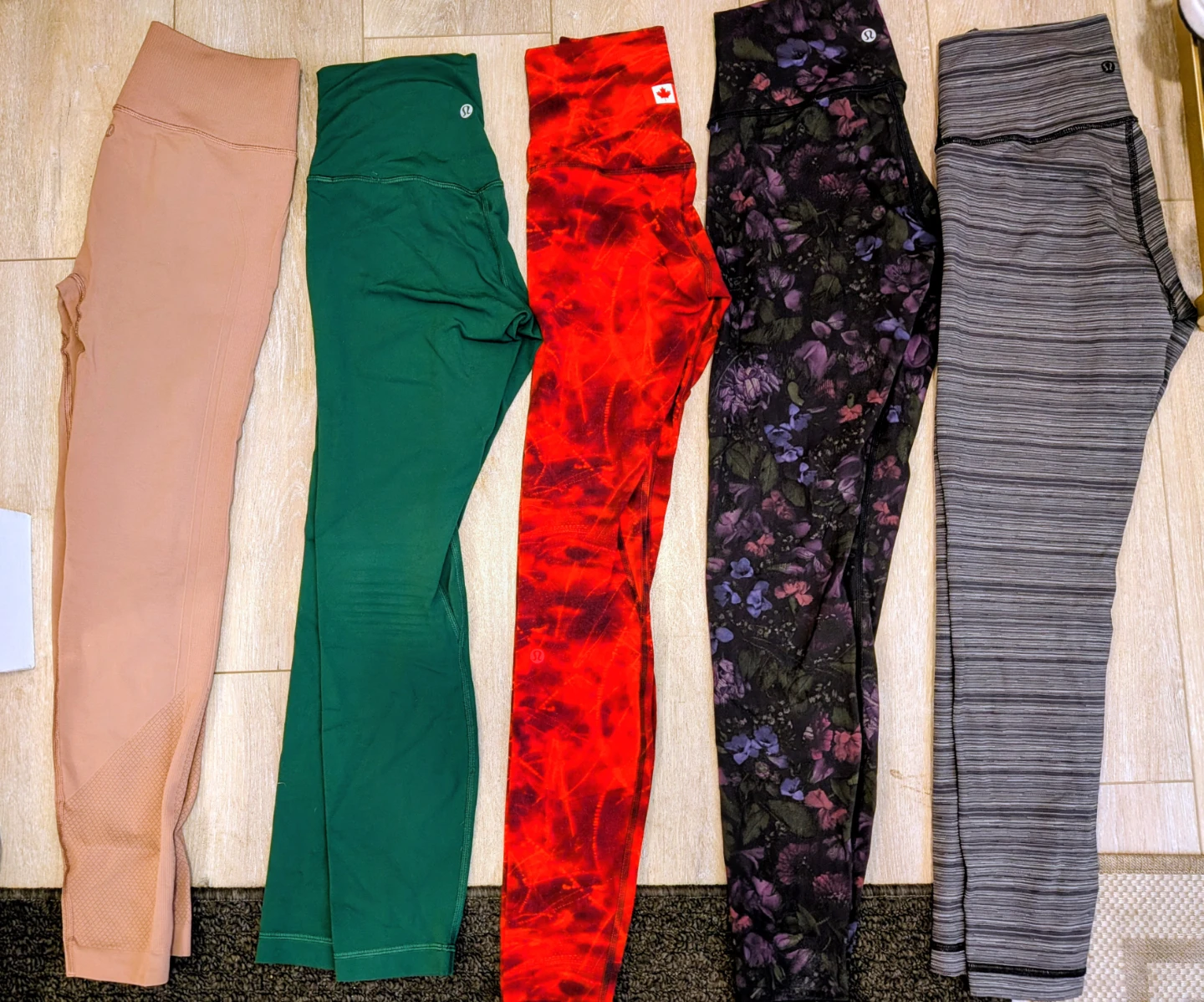 Lululemon Athleisure Leggings Assorted Patterns and Colours