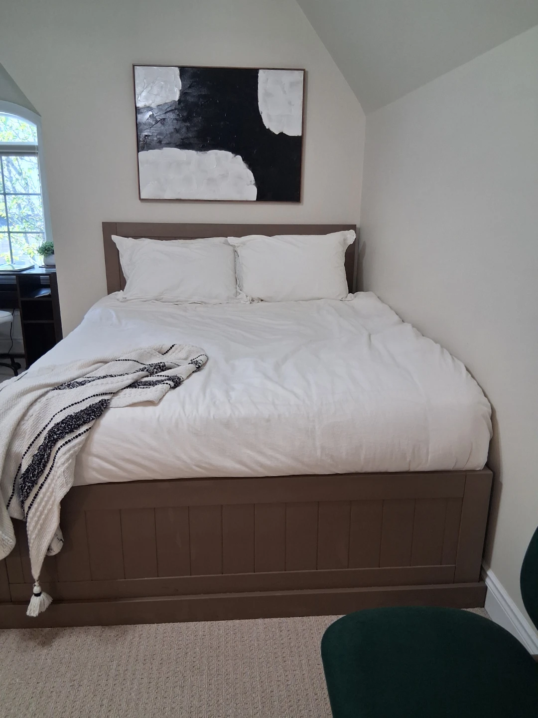 Brown Wooden Queen Size Bed Frame with Storage Drawers