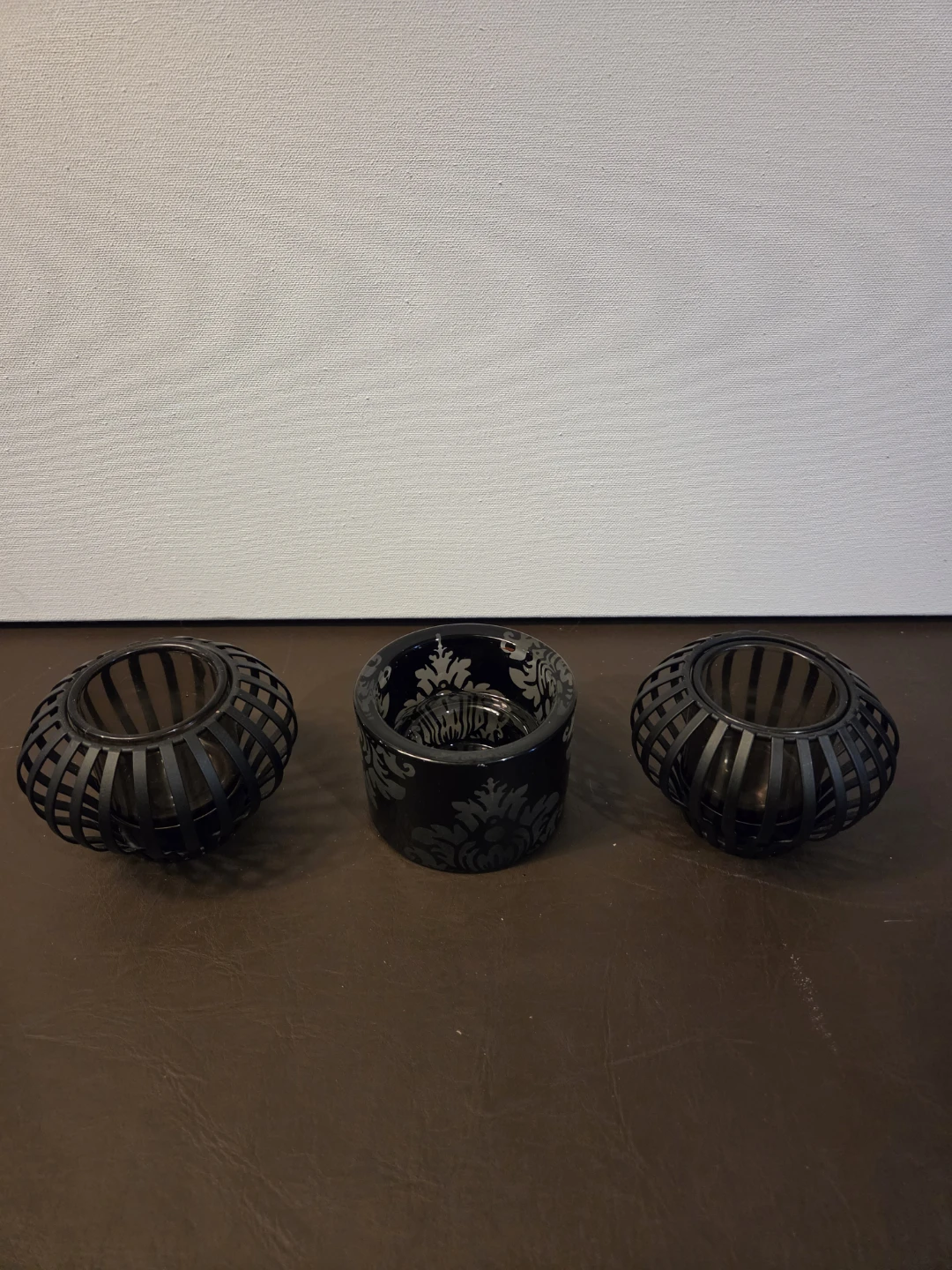 PartyLite Set of 3 Black Votive Candle Holders - photo 2