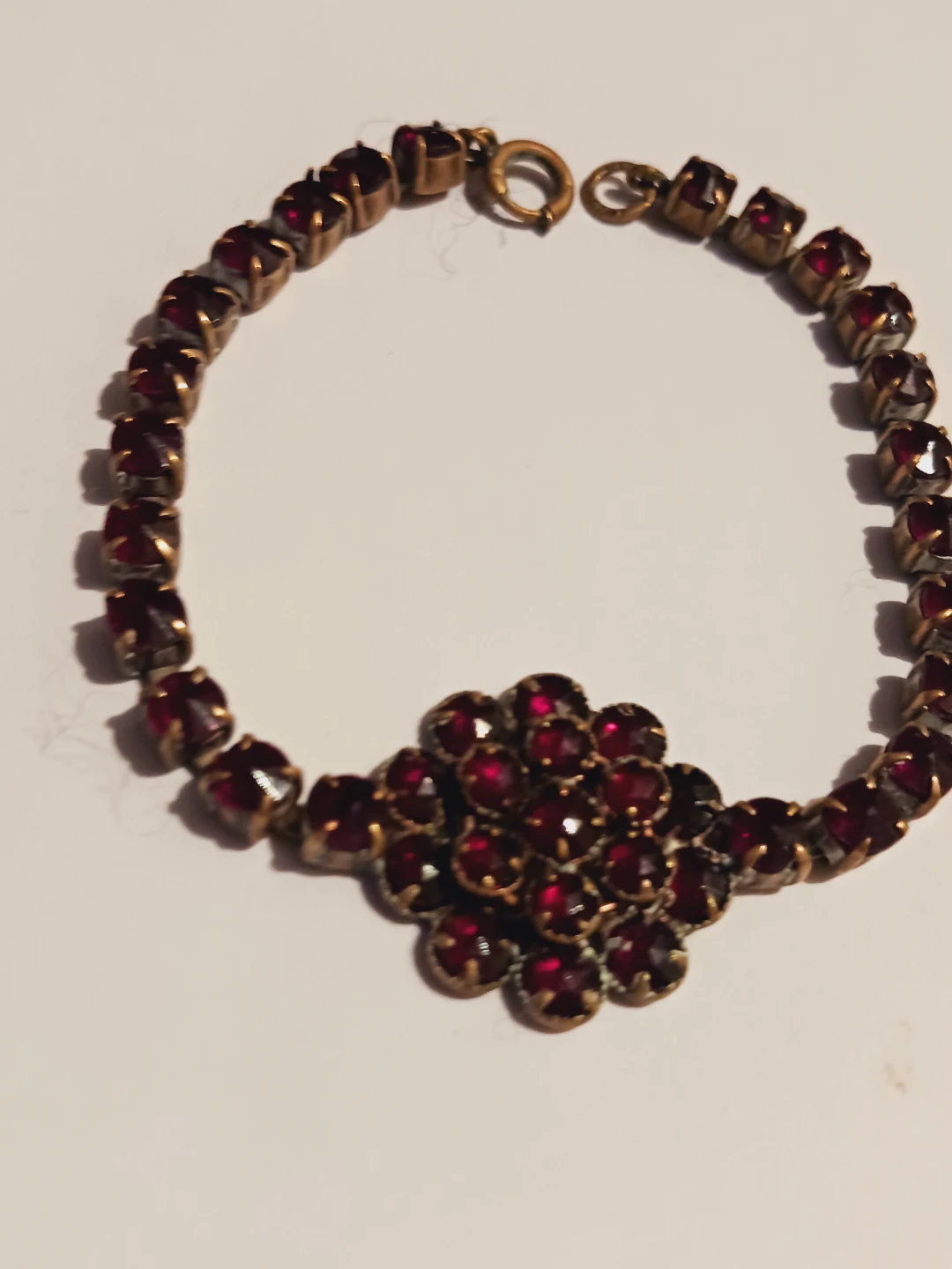Bohemian Czechoslovakian Vintage Garnet Bracelet - photo 3