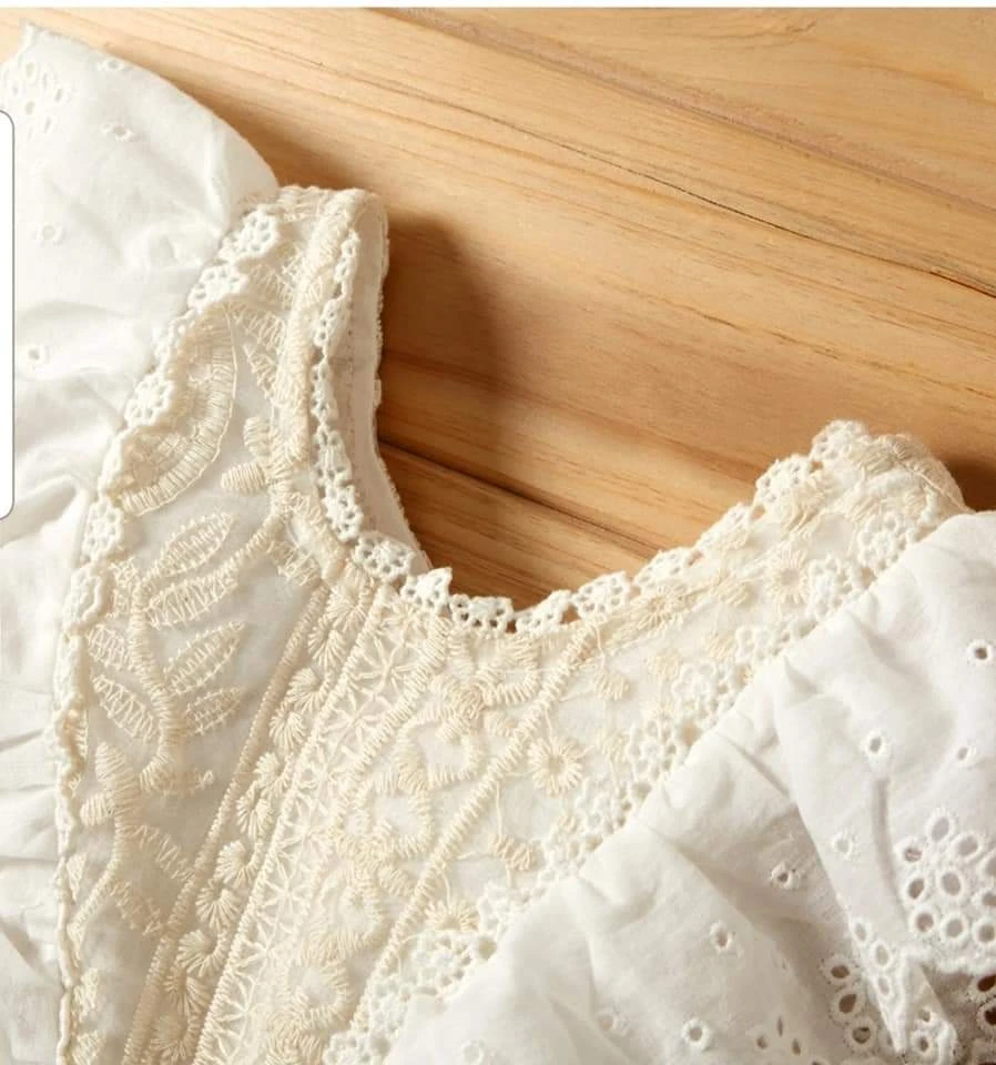 White Smash Cake Outfit Baby Girl Lace Tutu Romper - photo 4