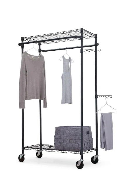 Rolling Garment Rack with Shelves - photo 2