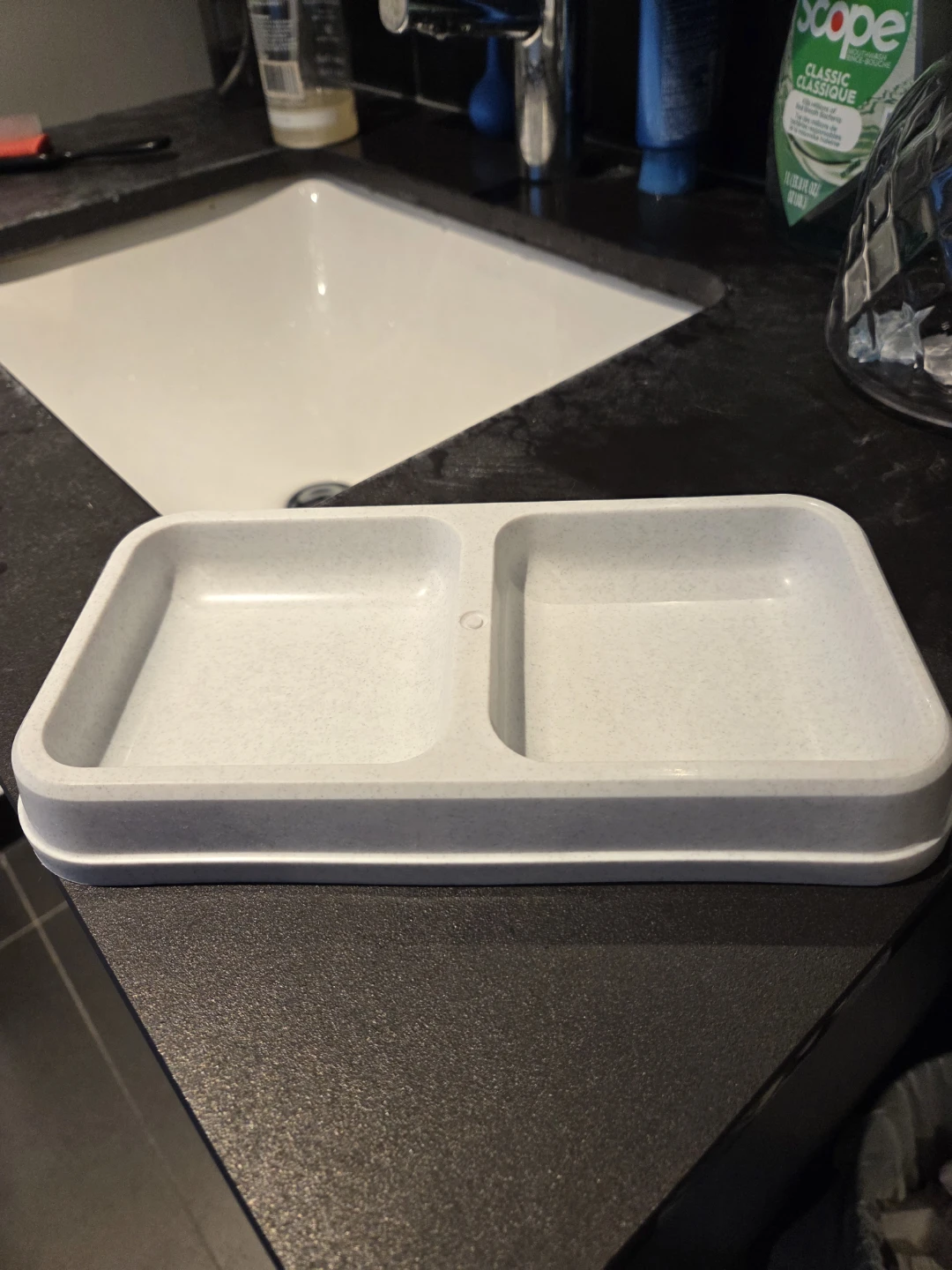 White Double Compartment Pet Bowl - photo 2