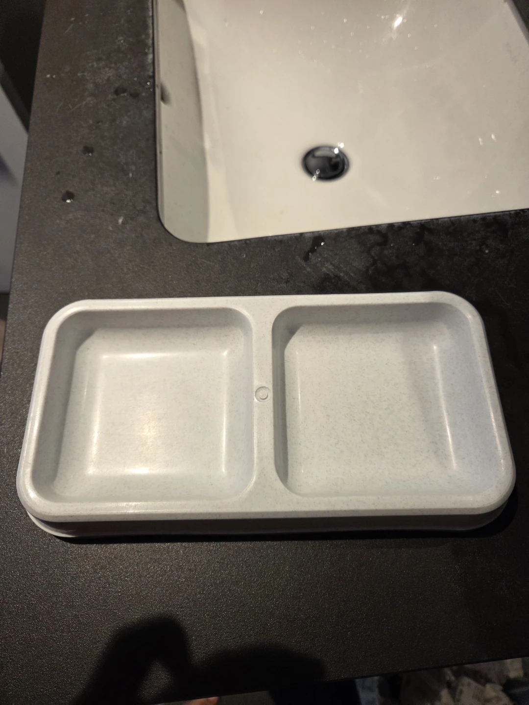 White Double Compartment Pet Bowl - photo 3