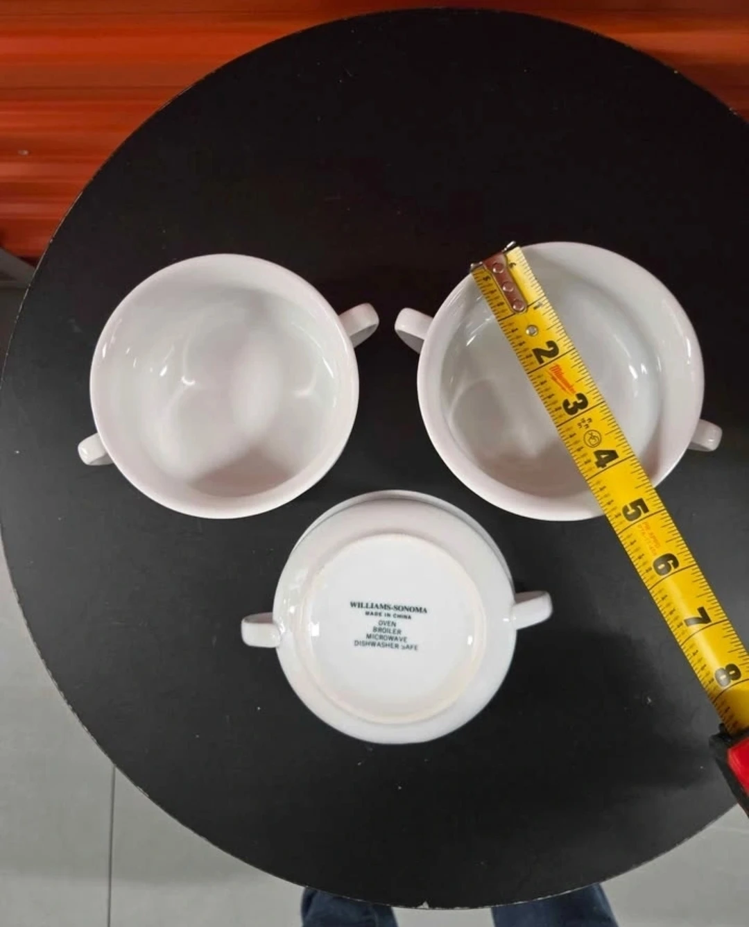 🔥 Williams Sonoma White Double-Handled Soup Bowls - Set of 3 - photo 2