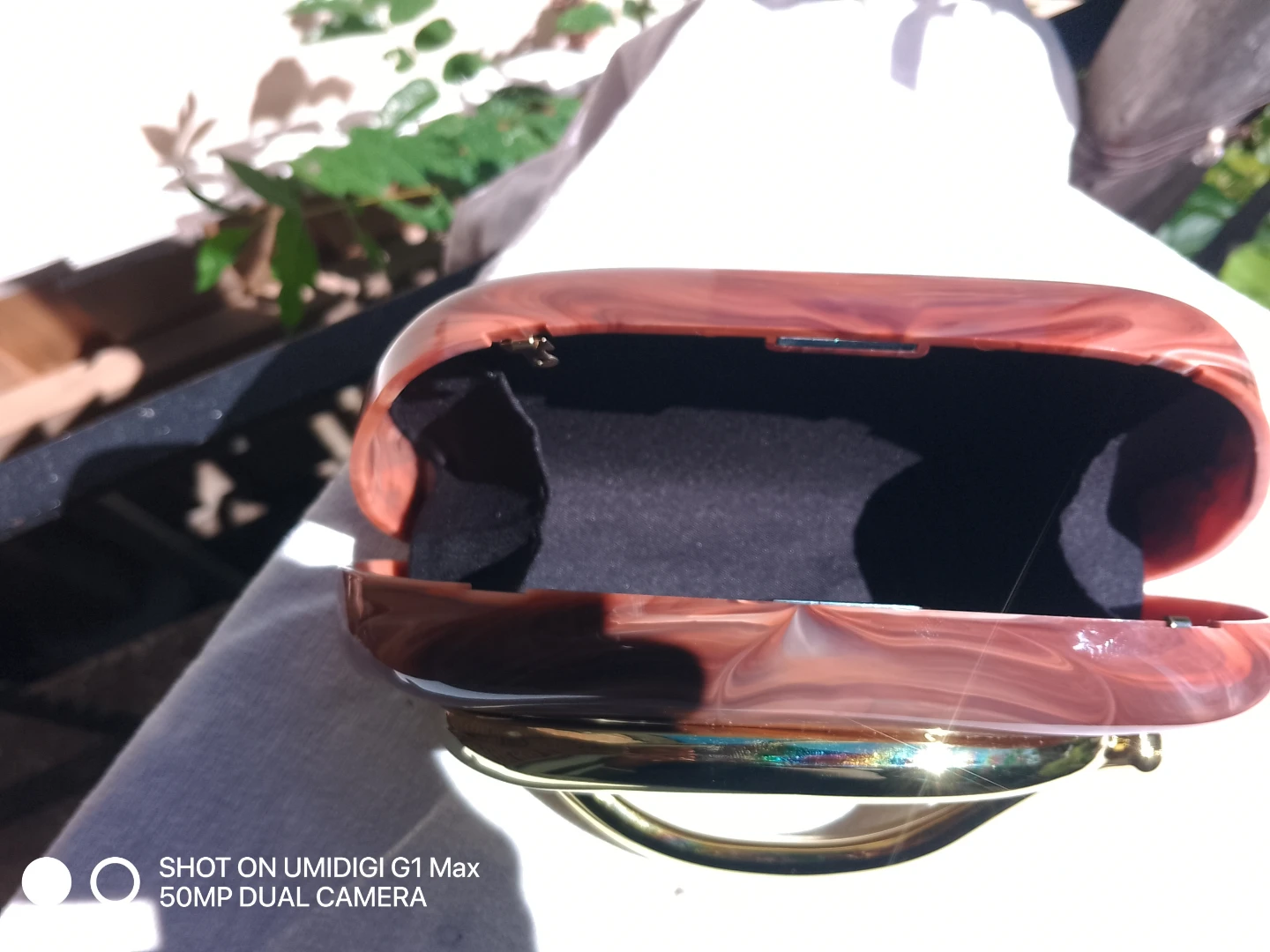Resin Clutch Purse with Gold Handle - photo 3