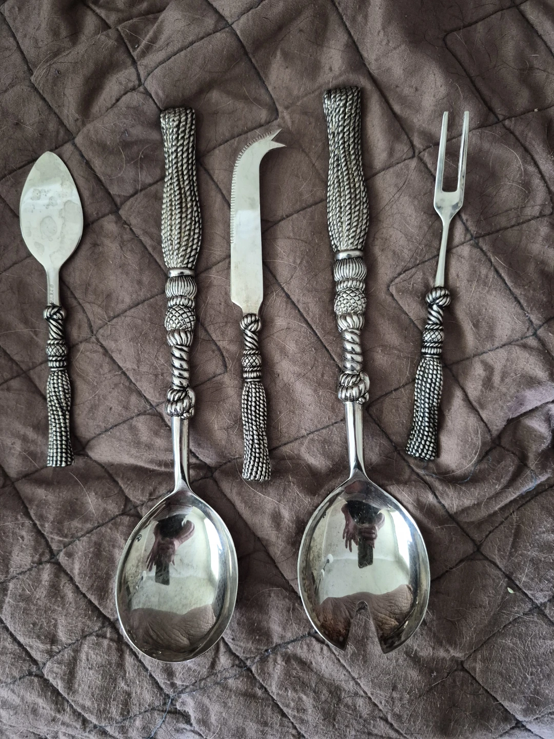 5-piece Silver-tone Serving Utensil Set with Cheese Knife