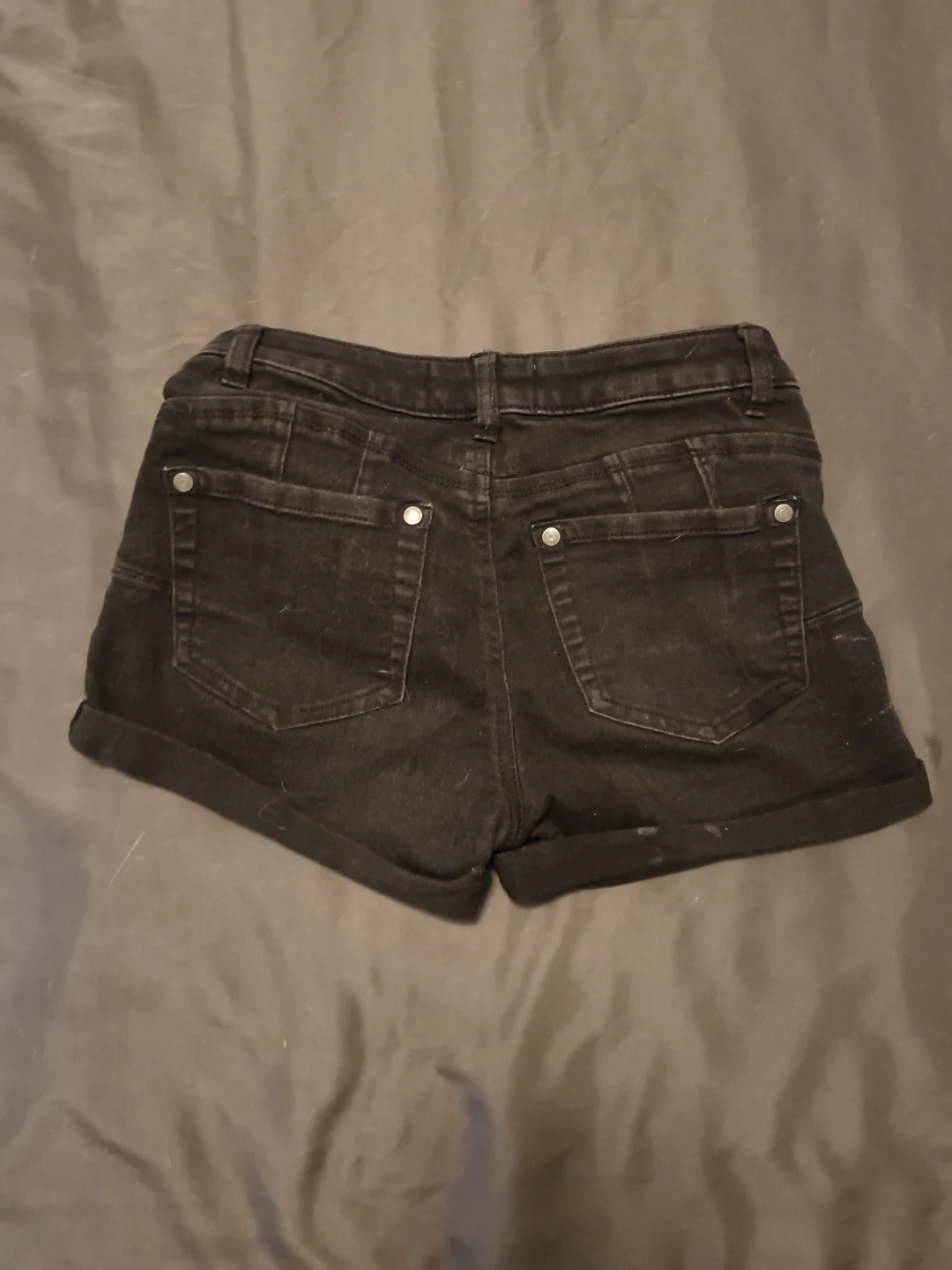 Black Denim Jean Shorts - photo 2