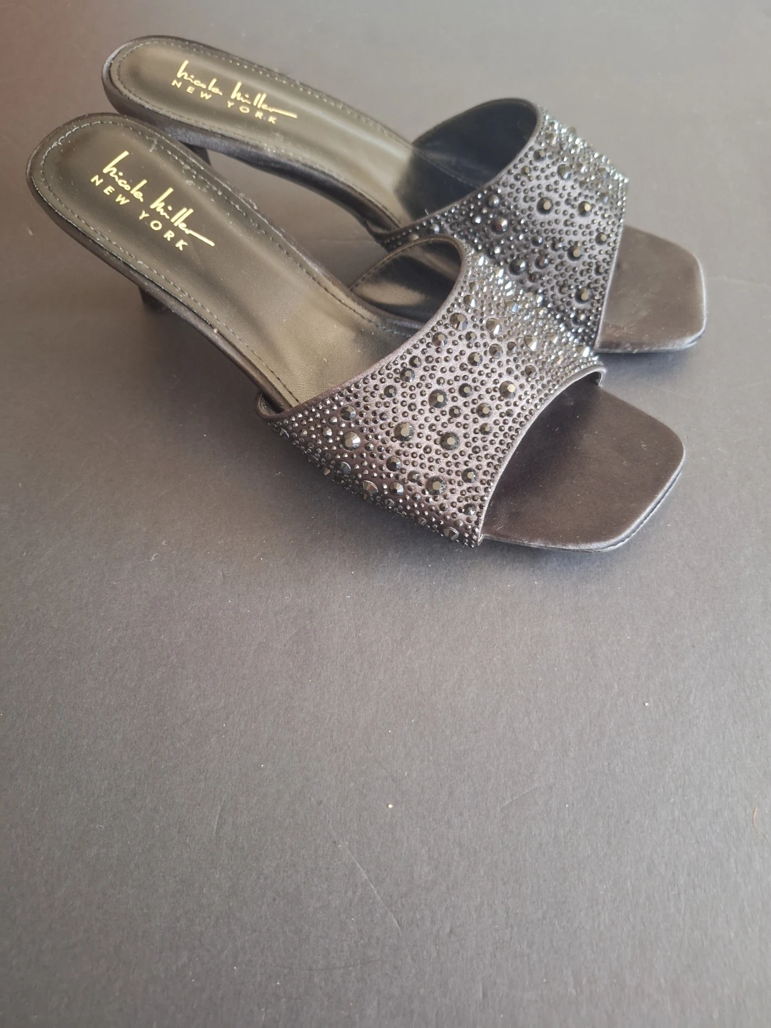Nicole Miller New York Black Embellished Heels Size 10 - photo 3