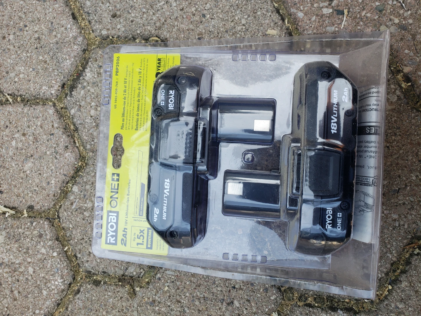 Ryobi ONE+ 18V Lithium 2Ah Batteries (2-Pack)