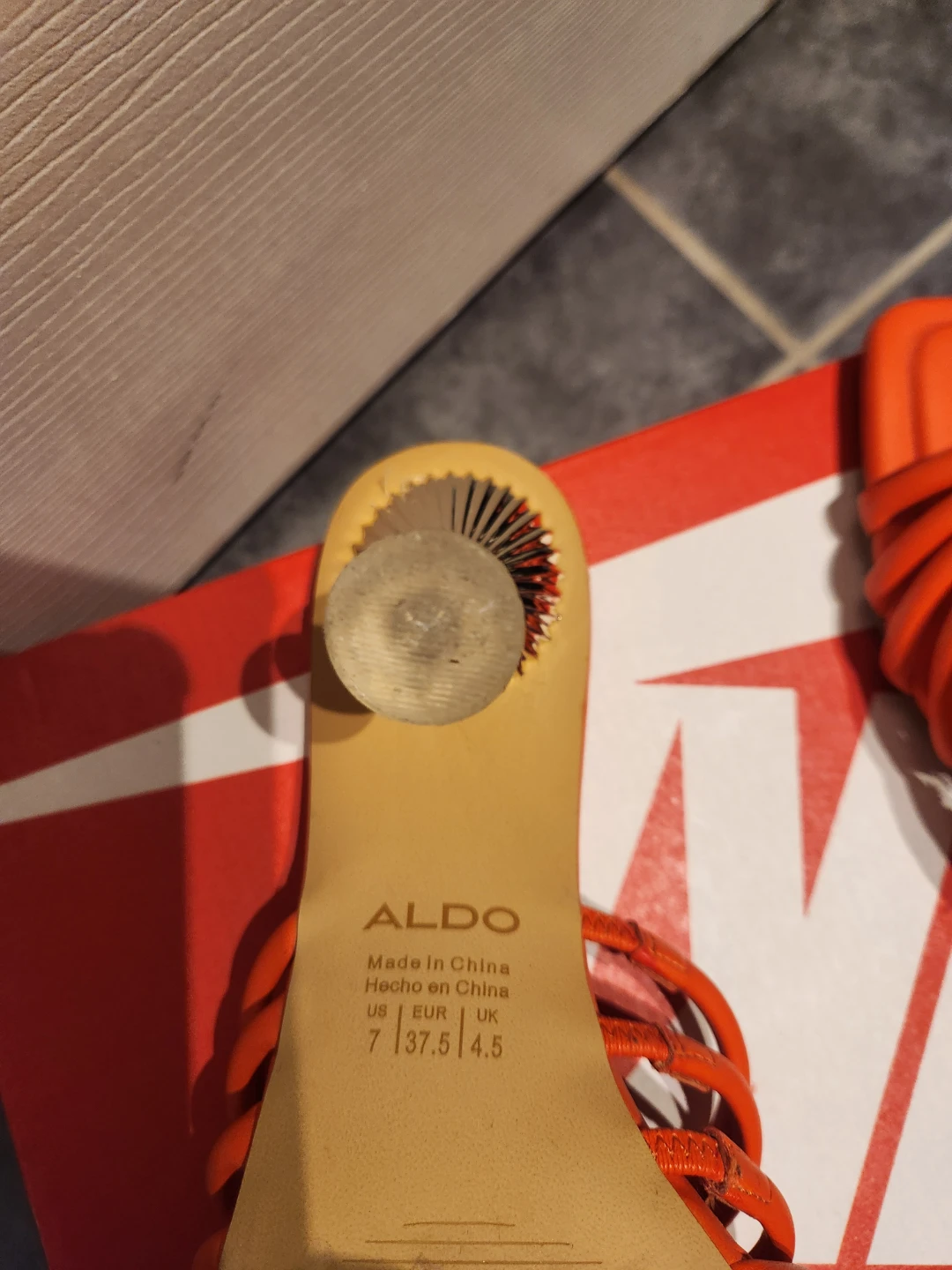 ALDO Orange Heeled Sandals Size 7 - photo 4
