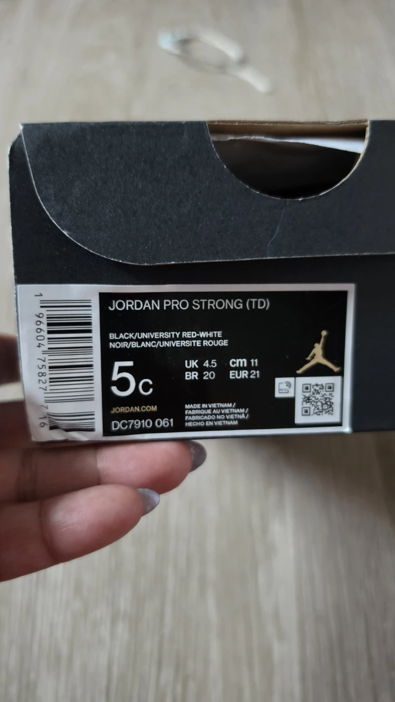 Jordan Pro Strong TD Toddler Shoes Black Red 5c - photo 5