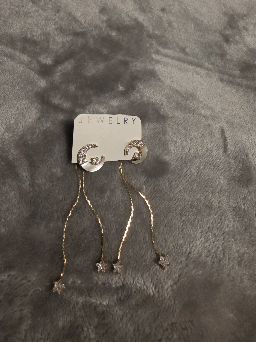 Moon and Star Dangle Earrings