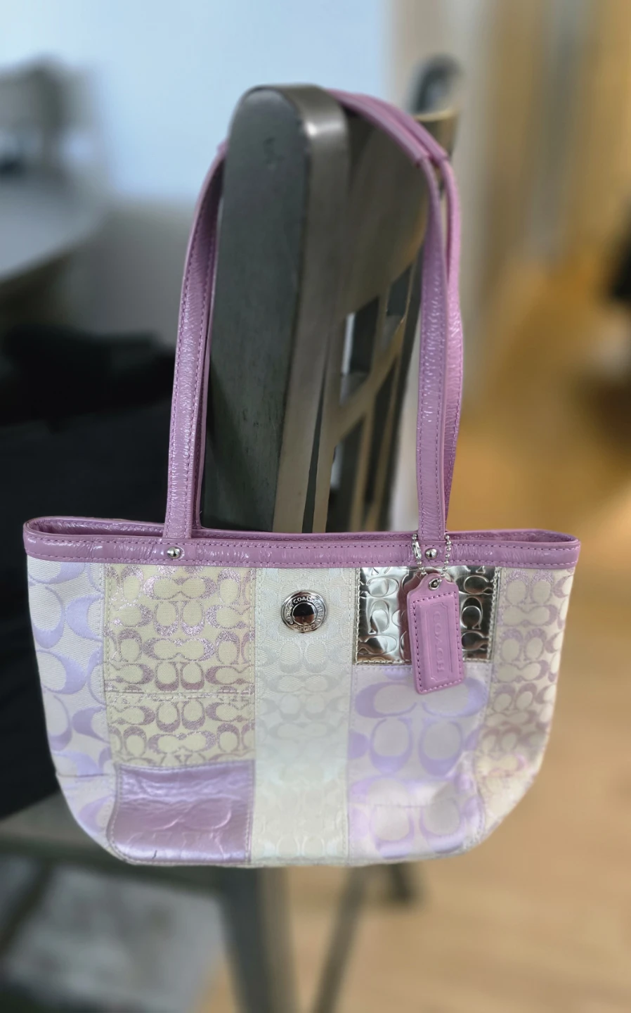 Coach Patchwork Tote Bag - Pink and Cream