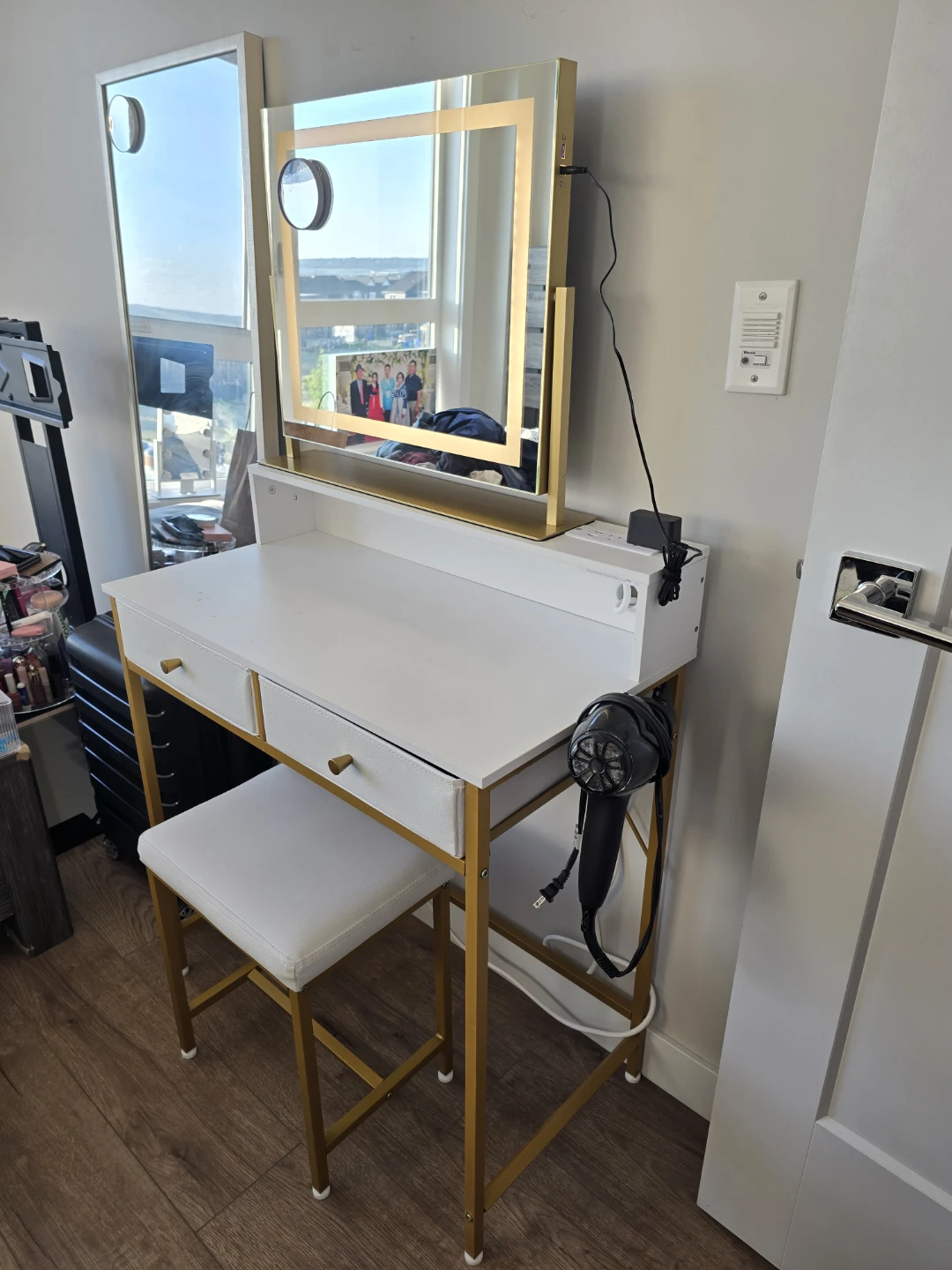 Vanity Dressing Table with Lighted Mirror and Stool - photo 2