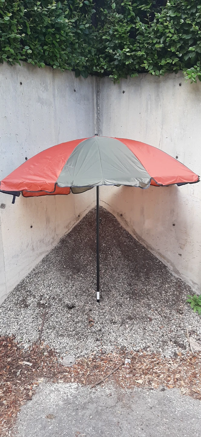 Orange and Grey Beach Umbrella with Carrying Bag