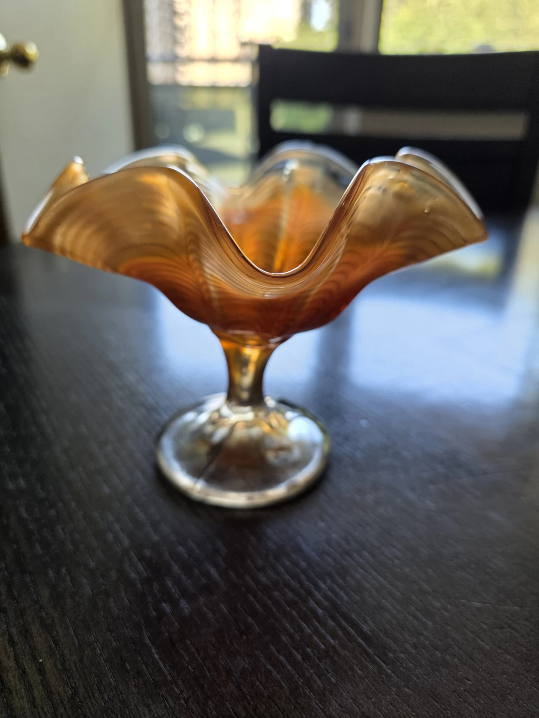 Fenton Marigold Carnival Glass Peacock Tail