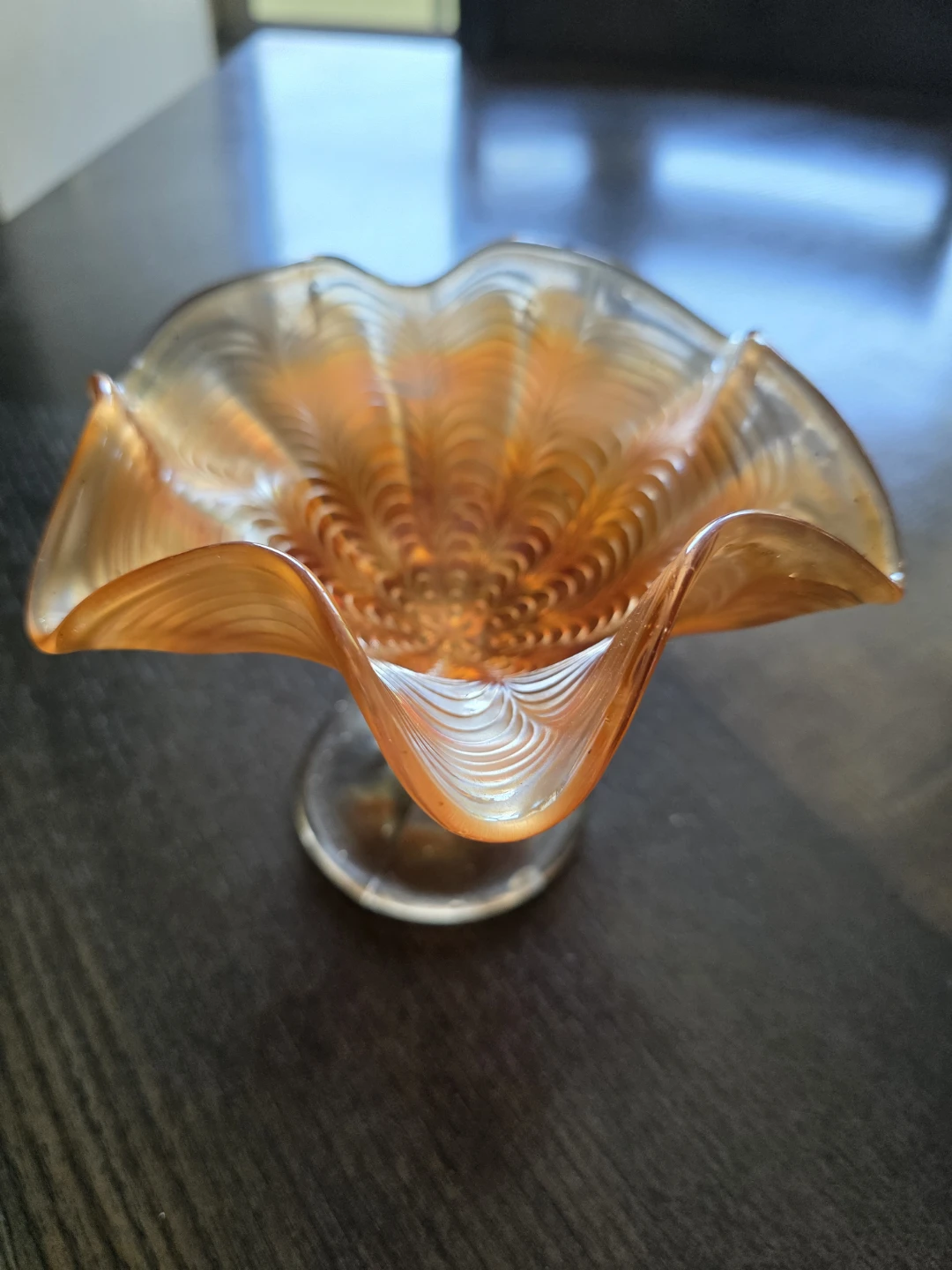 Fenton Marigold Carnival Glass Peacock Tail - photo 2