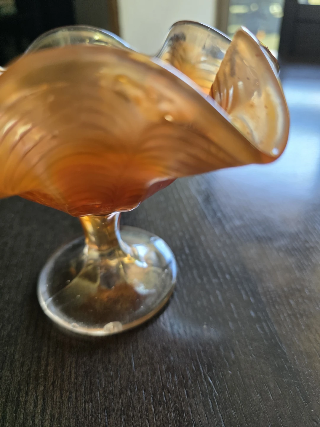 Fenton Marigold Carnival Glass Peacock Tail - photo 4