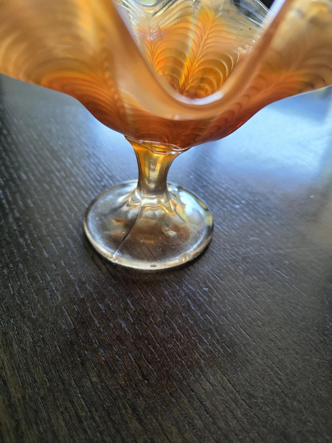 Fenton Marigold Carnival Glass Peacock Tail - photo 5