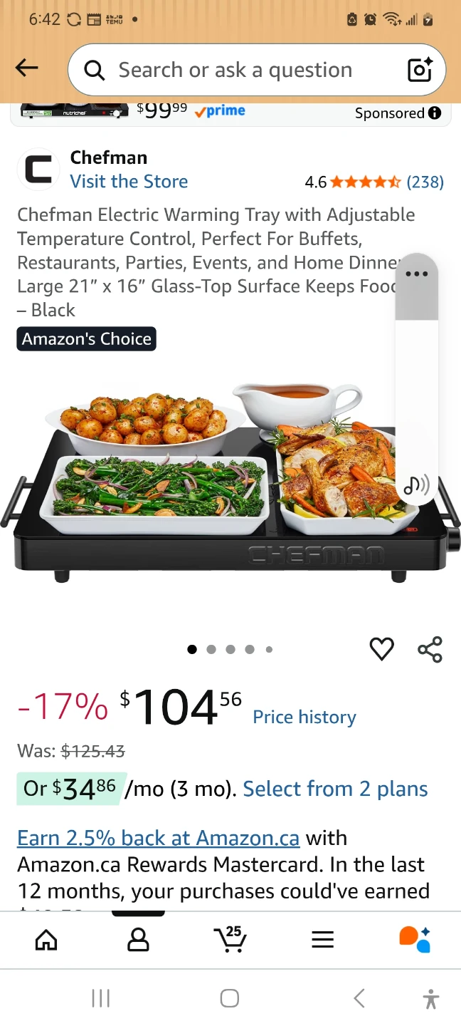 Chefman Family-Sized Glass Top Warming Tray - photo 2
