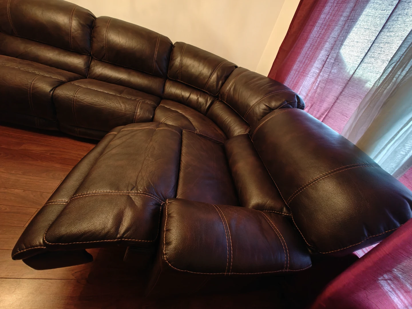 5 Piece Leather Sectional Sofa Set - Electric Recliner - photo 5