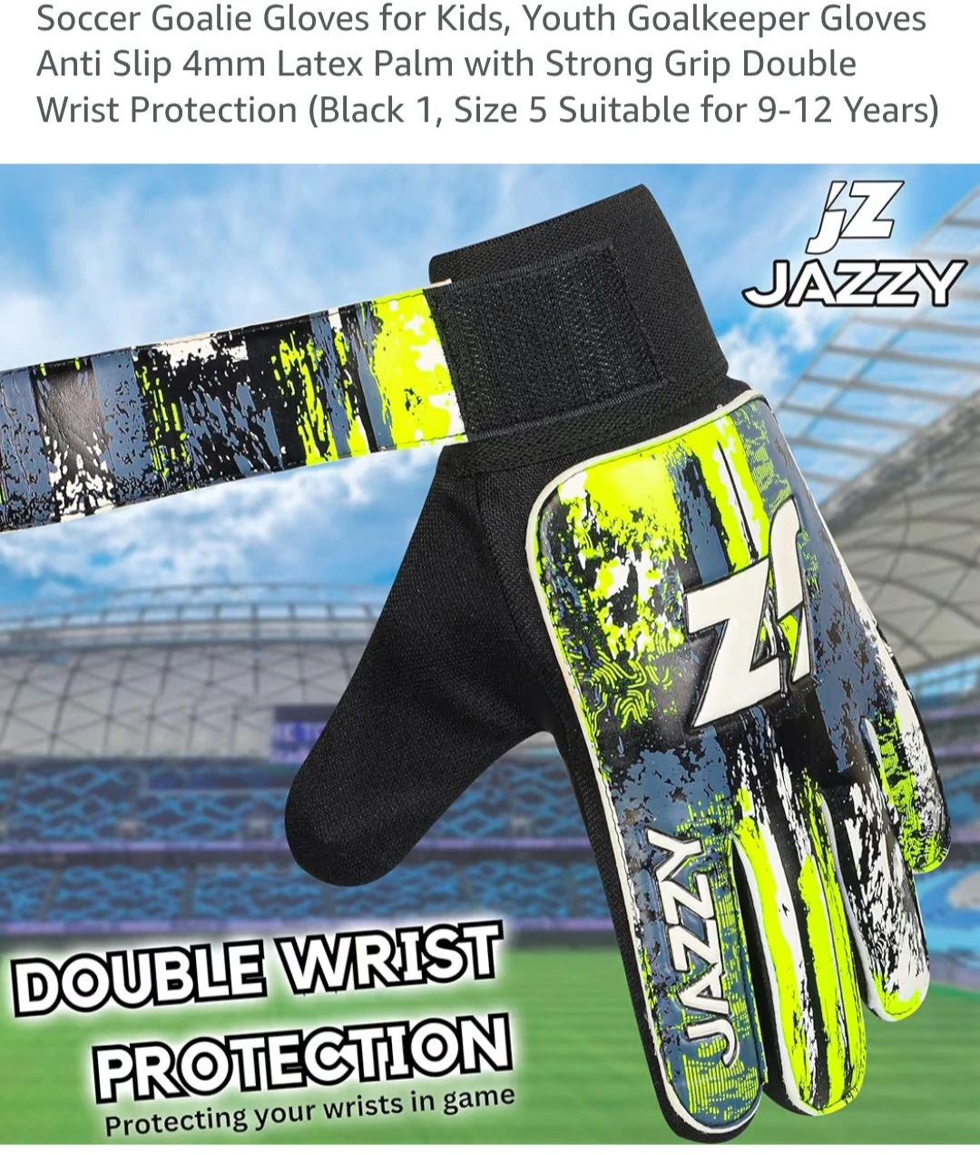 Jazzy Youth Goalie Gloves Size 5 - Black - photo 4