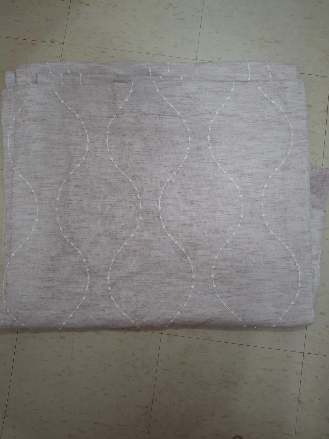 LIght Pink Curtains with White Swirl Pattern - photo 2