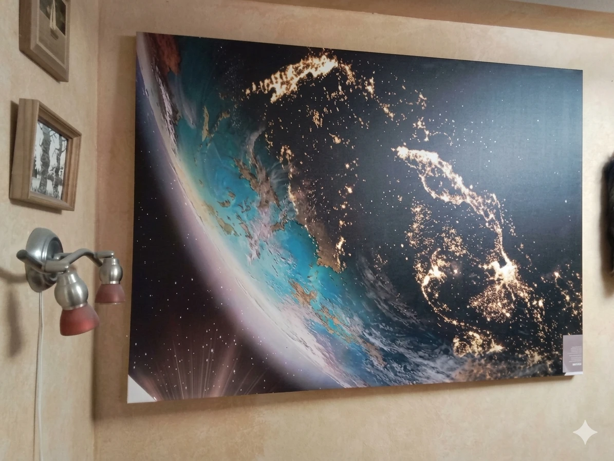 Large Earth at Night Canvas Print 55.1" x 39.4" - photo 5