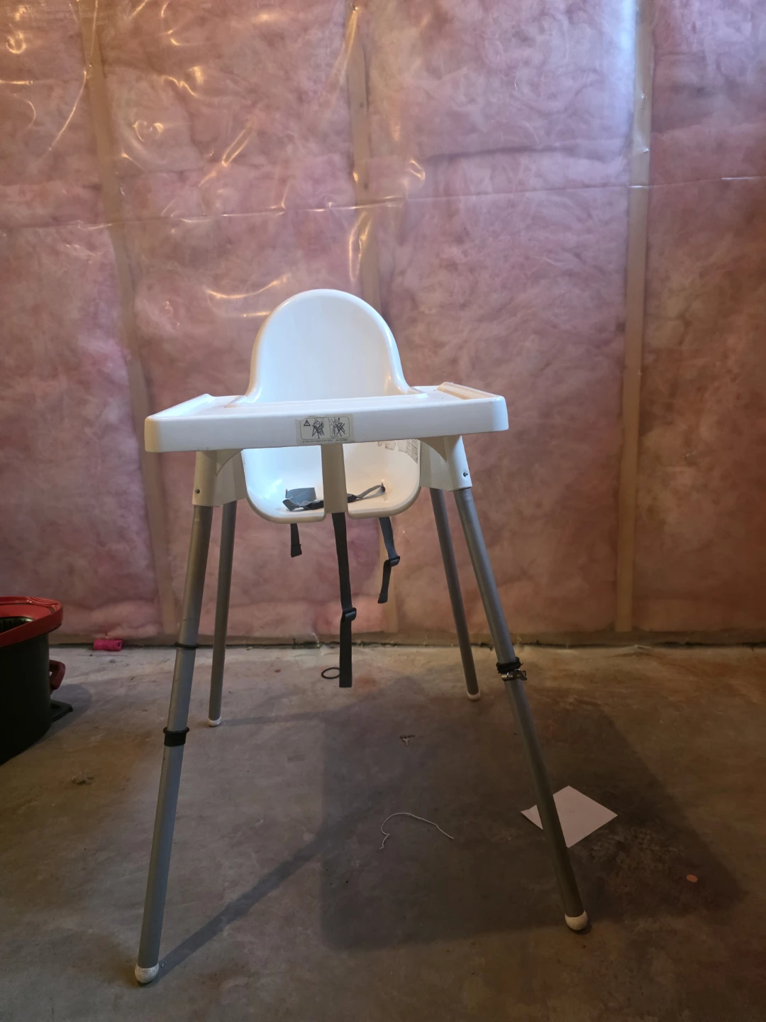 Kid's White High Chair with Tray